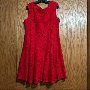 Red Lace A-Line Dress